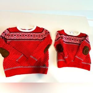 Matching Boys Janie and Jack Sweaters Holiday Christmas Sibling Set